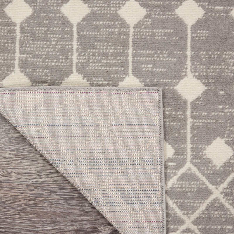 Dakota Fields Vigue Geometric Gray/White Area Rug & Reviews Wayfair